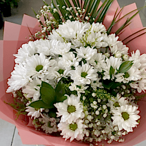  Burdur Çiçek Gönder - BEYAZ RENK İTHAL PAPATYA ve 5 ADET GÜL DEN OLUŞAN BUKET