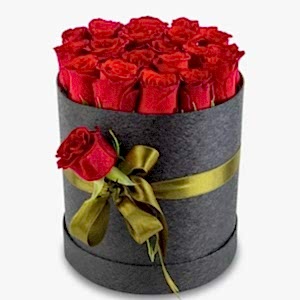  Burdur Çiçek -  Kırmızı renk güller siyah kutu içerisinde
